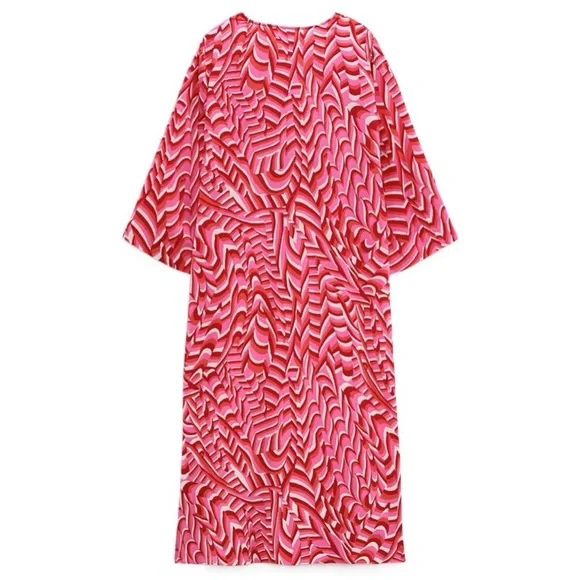 Vibrant Pink Patterned Dress - Picture 3 of 7